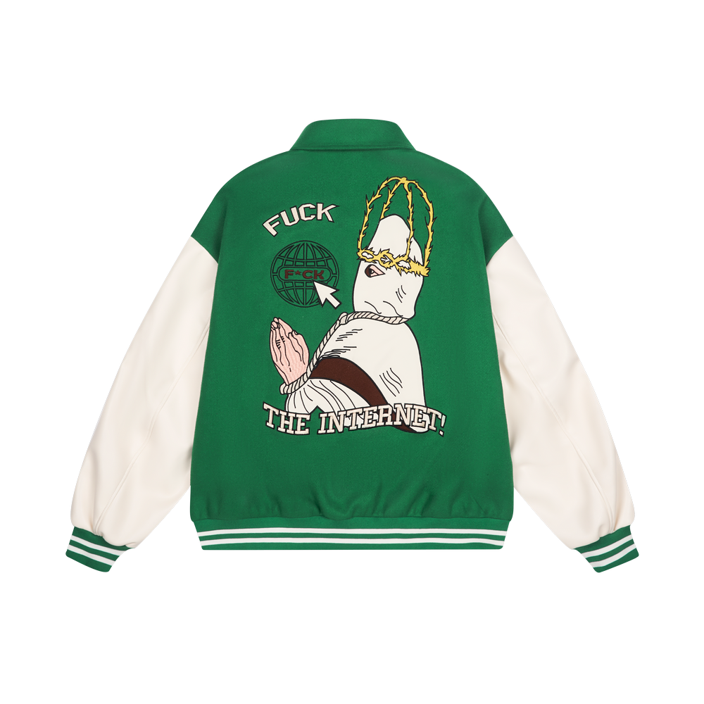 Penitent Embroidered Varsity Jacket